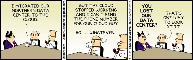 Comic Sysadmin Ironie Lost Datacenter
